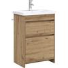 vidaXL Set di mobili da bagno in rovere artigianale, 61 x 40 x 84,5 cm, decorazione moderna per bagno, unità portaoggetti funzionali, scaffali, armadietti da bagno e design contemporaneo