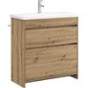 vidaXL Set di mobili da bagno rovere Artisan 81 x 40 x 84,5 cm Legno ingegnerizzato, arredamento moderno per il bagno, portaoggetti intelligente, mensole in casa, mobile da bagno, stile contemporaneo