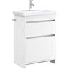 vidaXL Set di mobili da bagno bianco, 61 x 40 x 84,5 cm, decorazione moderna per bagno, unità portaoggetti funzionali, scaffali, armadietti da bagno e design contemporaneo