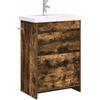 vidaXL Set di mobili da bagno rovere affumicato 61 x 40 x 84,5 cm Legno ingegnerizzato, arredamento moderno per il bagno, portaoggetti intelligente, mensole in casa, mobile da bagno, stile