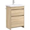 vidaXL Set di mobili da bagno in rovere Sonoma, 61 x 40 x 84,5 cm, decorazione moderna per bagno, unità portaoggetti funzionali, scaffali, armadietti da bagno e design contemporaneo