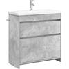 vidaXL Set di mobili da bagno grigio cemento, 81 x 40 x 84,5 cm, decorazione moderna per bagno, unità portaoggetti funzionali, scaffali, armadietti da bagno e design contemporaneo