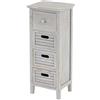 Mendler Scaffale cassettiera Comodino Shabby Vintage Legno paulonia 4 cassetti 25x30x74cm - Grigio