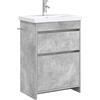 vidaXL Set di mobili da bagno grigio cemento, 61 x 40 x 84,5 cm, decorazione moderna per bagno, unità portaoggetti funzionali, scaffali, armadietti da bagno e design contemporaneo