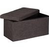 Relaxdays Pouf con Contenitore XL, Cassapanca con Coperchio, Panca Pieghevole, Sgabello Poggiapiedi, 36x76x38 cm,Marrone