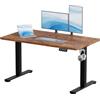 JUMMICO 120×60 cm Scrivania regolabile in altezza, telecomando 4 tasti con funzione memoria e gancio integrato, ideale per ufficio, studio e gaming, Marrone