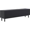 Selsey Mobile TV 140 cm Nero - Mobile TV Soggiorno Elegante e Funzionale con Frontale Fresato, Mobile Soggiorno Moderno in Laminato e MDF, Piedini Metallo, Prodotto in Europe, Montaggio Fai-da-Te