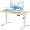 JUMMICO 120×60 cm Scrivania regolabile in altezza, telecomando 4 tasti con funzione memoria e gancio integrato, ideale per ufficio, studio e gaming, Beige