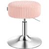 VASAGLE Sgabello da Trucco, Sgabello Regolabile in Altezza, Sedia Girevole, Imbottito in Peluche Corto, 38,5 x 38,5 x 44-56 cm, Rosa, per Toeletta e Camera da Letto, Collezione ISLAND LJB128S101