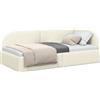 vidaXL Struttura letto ad angolo con testiera crema 90 cm x 200 cm in velluto
