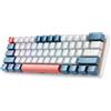 Macheniker Tastiera Machenike K500-B61, con cavo, USB, tasti meccanici, layout QWERTY, illuminazione RGB, colori: blu, bianco, rosso