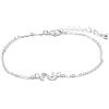LUXENTER Bracciale Alphabet finitura argento - Lettera S, Talla única, Metallo, Senza pietra preziosa