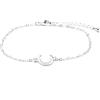 LUXENTER Bracciale Alphabet finitura argento - Lettera C, Talla única, Metallo, Senza pietra preziosa