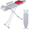 Relaxdays Asse da Stiro per Ferro a Vapore, 131x33 cm, Regolabile, Pieghevole, con Piano per Maniche, Bianco/Grigio