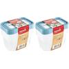 keeeper Set di 8 Contenitori per Congelare Alimenti, Coperchio su cui Scrivere, 4 x 750 ml, 15,5 x 10,5 x 8,5 cm, Mia Magic Ice, Nordic Blue (Blu)