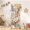 COSYLAND Organizer Giocattoli per Peluche - Scaffale Portagiochi Bambini con Corda Elastico per Cameretta, Stanza Giochi e Nursery, Salvaspazio e Autoposizionante(Con cordino da appendere)