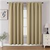 CUCRAF Tende oscuranti per finestre, con tasca per asta, isolamento termico, per camera da letto e soggiorno, set di 2 pannelli. 132 x 183 cm, beige