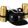 Relaxdays Cappello Porta Birra, Elmetto con Cannuccia, per 2 Lattine, Gadget Carnevale, Calcio