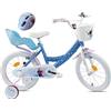 Vélo ATLAS Bicicletta da 16 Frozen Frozen Frozen Disney - 2 freni calibrati, pneumatici gonfiabili, cestino anteriore, portabambola posteriore, parafango, 2 stabilizzatori + casco congelato incluso