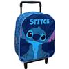 CARTOON Zaino asilo trolley Stitch, Disney, borsa per la scuola con manico allungabile, tempo libero, zainetto per bambini