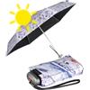 Knirps Mini ombrello tascabile da viaggio, piccolo e leggero, a righe, Team - Black Heatshield, protezione UV e calore, 93 cm