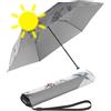 Knirps Ombrello tascabile Ultra US.050 Slim Manual, ultra leggero e piatto, resistente alle tempeste, Team-silver Heatshield: protezione UV e calore, 90 cm, Ombrello tascabile super mini con aprimano