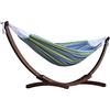 Vivere C8SPCT-24 Amaca Doppia Cotone con Solid Pine Arc Stand, Oasis, Multicolore