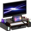 Simple Houseware Supporto per Monitor da scrivania con Vassoio Organizer Regolabile, Espresso