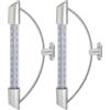 TFA Dostmann Termometro analogico per finestra ORBIS con supporto in acciaio inox, 14.6015, resistente alle intemperie, misurazione della temperatura esterna, argento (Confezione da 2)