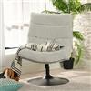 MEUBLE COSY Poltrona Imbottita Girevole Sedia da Salotto Funzione di Inclinazione Libera Poltroncina Relax con Seduta Spessa Schienale in Tessuto Chenille Grigio