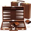 PUYUKO Backgammon Gioco, PUYUKO Backgammon Set Valigetta 11 Pollici Set Gioco da Tavolo per 2 Giocatori con Accessori per Adulti, Amici e Famiglia (Marrone)