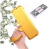 OBEST Cash Pistol, Soldi Pistola Giocattolo,Money Shooter Prop Dorata, 100 Banconote False Incluse, Adatto per Feste, Matrimoni, Partito Giochi