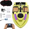 Mermajestic GPS. Barca per mangimi, 500 m, radiocomandata, Dual Motor Fish Finder con luce di navigazione e schermo LED per pesca, doppia struttura del cuscinetto, telecomando 2,4 G, giroscopio a sei