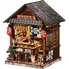 BATTREVO Book Nook Japan-Yiran Izakaya- Booknook Puppenhaus Modell，Dekoratives Bücherregal-Display & Wohndeko，3D-Holzpuzzles Buchecke, DIY-Miniaturhaus-Set