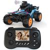 pisosorc Auto RC con Telecamera FPV, Camion RC, Schermo 2.8'', Telecamera 60° Regolabile, Video Live, Controllo App/Radio 2.4GHz, 2 Velocità, Auto RC Fuoristrada Ricaricabile, Regalo per Adulti e Bambini