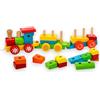 KORAT Trenino in Legno Montessori da Comporre per Bambini 18 Mesi+ - Gioco Educativo con Blocchi Colorati a Incastro, Locomotiva e Vagoni Smontabili - Stimola Manualità, Coordinazione e Riconoscimento