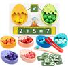 SMARTWO Gioco Educativo Montessori Dinosauro per Bambini 3-5 Anni Set in Legno per Imparare a Contare Colori e Primi Calcoli attività Motricità Fine Regalo Compleanno Originale Bambina Bambino
