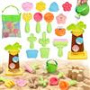 VBACALA Set Giocattoli da Spiaggia Bambini 21 Pezzi con Mulino Sabbia e Borsa a Rete, Giochi Sabbia con Secchiello, Annaffiatoio, Formine Fiori e Animali, Giochi Mare e Giardino per Bambini 3+ Anni