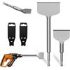 wiksite SDS PLUS - Set di 2 scalpelli per piastrelle, 75 x 165 mm e scalpello piatto 100 x 280 mm, per piastrelle, colla per piastrelle, calcestruzzo, pietra naturale, muratura, lavori standard, fai da te