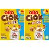 ORO SAIWA Oro Ciok Novita' Mini Cookies, Biscotti Croccanti con Gocce di Cioccolato al Latte - 4x40g [1 Confezione] (Confezione da 2)