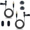SEYUGOPTI Set di 2 Microfoni Lavalier a Spillo Compatibili con Sennheiser, Connettore TRS 3,5 mm, Microfono Condensatore Omnidirezionale con Parabrezza per YouTube e Broadcast