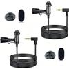 SEYUGOPTI Set di 2 Microfoni Lavalier a Spillo Compatibili con DJI Mic 1/2 Wireless, Connettore Angolato 3,5 mm TRS, Microfono Omnidirezionale per YouTube, Vlog e Broadcast