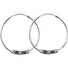 ENTREPLATA Coppia di anelli in argento 925 stile Bali - due orecchini creoli piercing unisex fatti a mano da 25 mm - design etnico artigianale in argento sterling - modello 18