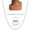 ZOERAY Collana Donna Argento 925 Senza Pendenti Serpente Catenina Argento Impermeabile 1/1,5/2mm Collane Girocollo Sottile Collana Lunga Bigiotteria Catenella Estiva Gioielli Regalo 40/45/50/55cm