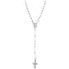Silverly Rosario in Argento 925 44cm | Gioielli Cattolici | Collane di Perline con Crocifisso della Vergine Maria | Collana con Croce in Argento Sterling da Uomo | Regali Cristiani per le Donne