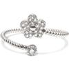 VLNET Vestopazzo anello regolabile con punto luce/fiore/luna decorato con zirconi e placcato in argento e oro. Lavorazione artigianale.Nickel tested.Taglia unica (fiore argento)