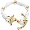 MIA's Love Boat - Bracciale con Sfere tra i Nodi e Chiusura ad Ancora Bianco