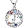 EUDORA Harmony Ball Collana Albero della Vita per Donna Argento Sterling 925 Cubic Zirconia Ciondolo Albero Madre Gioielli Regalo per Ragazza Madre Figlia Moglie, Catena 45 cm