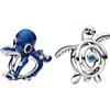 MSPOVOF Polpo e tartaruga marina Charms, perline in argento sterling S925, per bracciali e collane, gioielli da donna, idea regalo