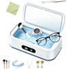 AEMCHDM Pulitore Ultrasuoni 650 ML, Lavatrice Ultrasuoni Professionale 49 KHz per Occhiali, Gioielli, Orologi, Denti, Apparecchio Dentale, Bite e Invisalign, Timer 3-15 Min e Accessori